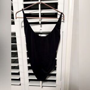Lulus one piece black bathing suit, size medium.